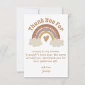 Vielen Dank Boho Regenbogen Baby Dusche stilvolle Dankeskarte (Vorderseite)