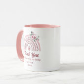 Vielen Dank Boho rosa Regenbogen botanische Babydu Tasse (Vorderseite Links)