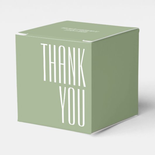 Vielen Dank, Bold Typografy Sage Green White Geschenkschachtel (Vorderseite)
