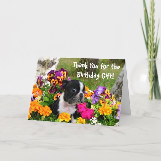Vielen Dank Boston Terrier Grußkarte Dankeskarte (Vorderseite)