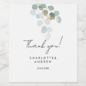 Vielen Dank! Botanisch, elegant, Handschrift Weinetikett (Einzelnes Label)