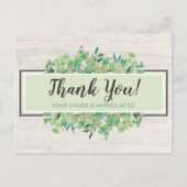 Vielen Dank Botanischer Grüne Eukalyptus & Wood Postkarte (Vorderseite)