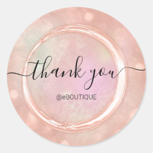 Vielen Dank Boutique Shop Firmenname Rose Holograp Runder Aufkleber