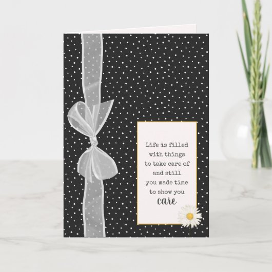 Vielen Dank, Bow auf Polka Dots Card Karte (Vorderseite)