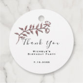 Vielen Dank, Brautparty Birthday White Geschenkanhänger (Rückseite)