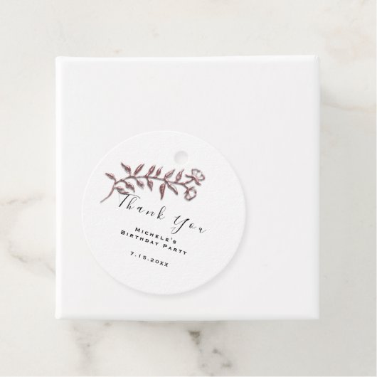 Vielen Dank, Brautparty Birthday White Geschenkanhänger (Beispiel)