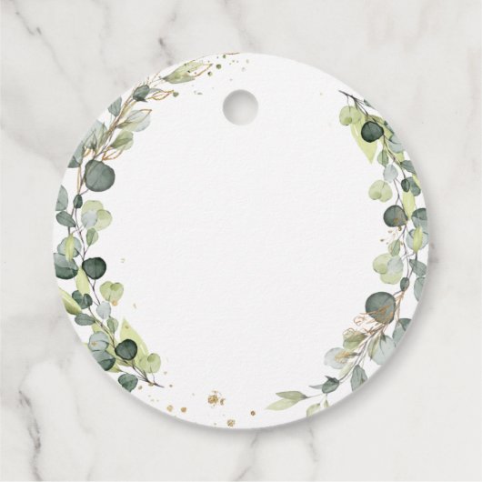 Vielen Dank Brautparty Eukalyptus Greenery Geschenkanhänger (Rückseite)