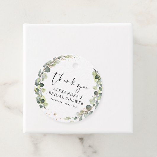 Vielen Dank Brautparty Eukalyptus Greenery Geschenkanhänger (Beispiel)