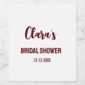 Vielen Dank Brautparty hinzufügen Name Text Party- Weinetikett (Einzelnes Label)