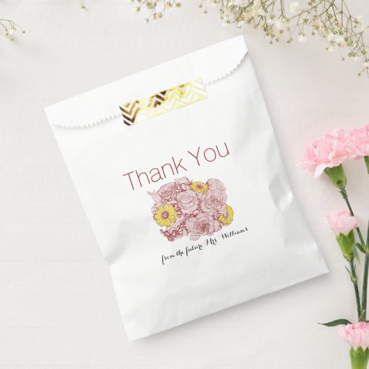 Vielen Dank Brautparty Outlinated Bouquet Artwork Geschenktütchen (Versiegelt)