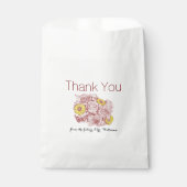 Vielen Dank Brautparty Outlinated Bouquet Artwork Geschenktütchen (Vorderseite)