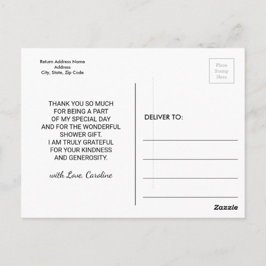 Vielen Dank Brautparty Postkarten (Rückseite)