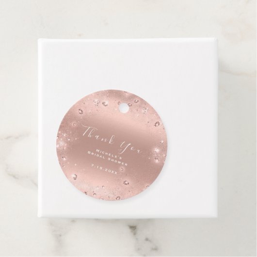 Vielen Dank Brautparty Sweet 16. Blush Confetti Geschenkanhänger (Beispiel)