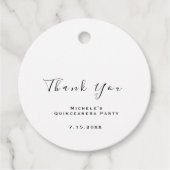 Vielen Dank Brautparty Sweet 16. White einfach Geschenkanhänger (Vorderseite)