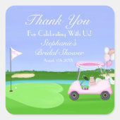 Vielen Dank Bridal Golf Brautparty Brunch Quadratischer Aufkleber (Vorderseite)