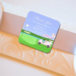 Vielen Dank Bridal Golf Brautparty Brunch Quadratischer Aufkleber