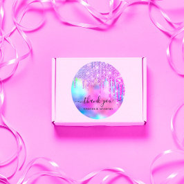 Vielen Dank Bridal Sweet16. Glitzer Holograph Trop Runder Aufkleber