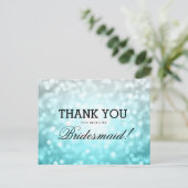 Vielen Dank Bridesmaid Beach Ombre Glitzer Lights Postkarte (Stehend Vorderseite)