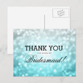 Vielen Dank Bridesmaid Beach Ombre Glitzer Lights Postkarte (Vorne/Hinten)