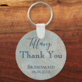 Vielen Dank, Bridesmaid Blue und Kupfer Schlüsselanhänger (Vorderseite)