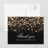 Vielen Dank Bridesmaid Gold Midnight Glam Postkarte (Vorne/Hinten)