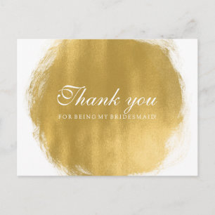 Vielen Dank, Bridesmaid Gold Paint Look Postkarte