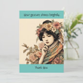 Vielen Dank Bright Gesture Card Dankeskarte (Stehend Vorderseite)