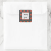 Vielen Dank Bright Orange Blume Pattern Floral Quadratischer Aufkleber (Tasche)