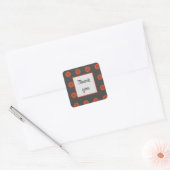 Vielen Dank Bright Orange Blume Pattern Floral Quadratischer Aufkleber (Umschlag)