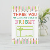 Vielen Dank Bright World Geschenkkartenhalter Dankeskarte (Stehend Vorderseite)