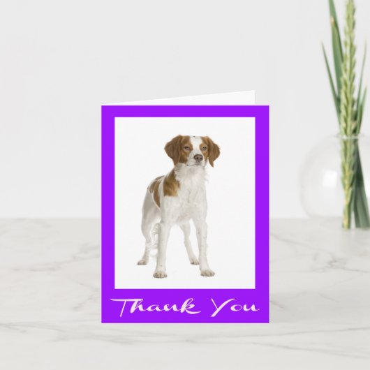 Vielen Dank Brittany Spanisch Puppy Dog Card Dankeskarte (Vorderseite)