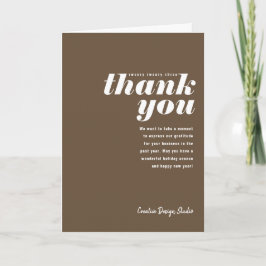 Vielen Dank, Brown Folded Business Holiday Card Feiertagskarte