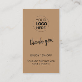 Vielen Dank, Brown stylish Modern Logo Business Rabattkarte