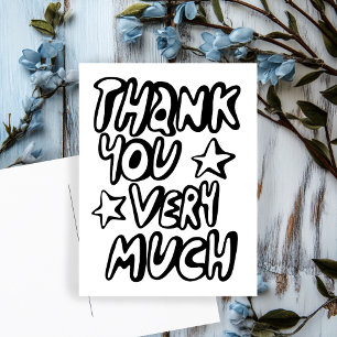 VIELEN DANK Bubble Letters B&W CUSTOM Postkarte