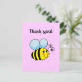Vielen Dank! (bumble bee) Postkarte (Stehend Vorderseite)
