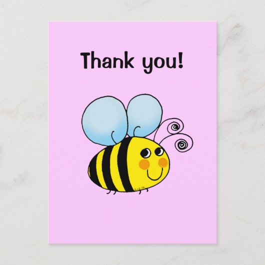 Vielen Dank! (bumble bee) Postkarte (Vorderseite)