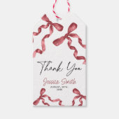 Vielen Dank, Burgundy Bow Geschenkmarke Geschenkanhänger (Vorderseite)