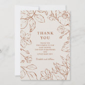 Vielen Dank Burnt Orange Botanical Baby Dusche Dankeskarte (Vorderseite)