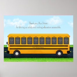 Vielen Dank Busfahrer 10 Foto Custom School Bus Poster