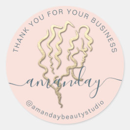 Vielen Dank Business Gold Logo Name Rosen Haare Sc Runder Aufkleber