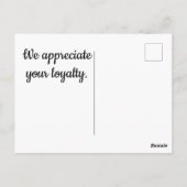 Vielen Dank Business Gold Silver Client Wertschätz Postkarte (Rückseite)