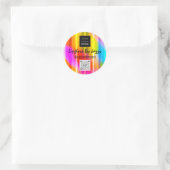 Vielen Dank Business Holograph QRCode Logo Rainbow Runder Aufkleber (Tasche)