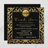 Vielen Dank Business Insert Logo Gold Luxus Frame Einladung (Vorne/Hinten)