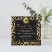 Vielen Dank Business Insert Logo Gold Luxus Frame Einladung (Stehend Vorderseite)
