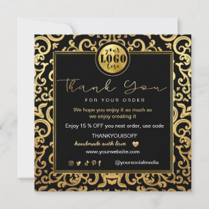 Vielen Dank Business Insert Logo Gold Luxus Frame Einladung
