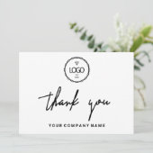 Vielen Dank Business Insert Logo-Minimalwert Weiß Einladung (Stehend Vorderseite)