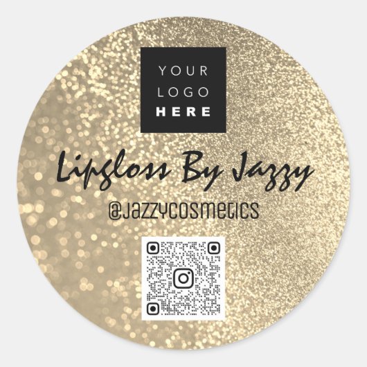 Vielen Dank Business Packaging Imitate Gold QRCode Runder Aufkleber (Vorderseite)