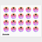 Vielen Dank Business Packaging Pink Glitzer QRCode Runder Aufkleber (Blatt)