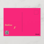 Vielen Dank Business Pink QR Code Gold Persönliche Postkarte (Rückseite)