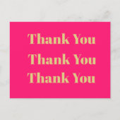 Vielen Dank Business Pink QR Code Gold Persönliche Postkarte (Vorderseite)